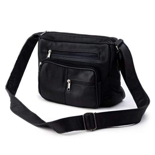 Sling bag with 6 zipped pockets