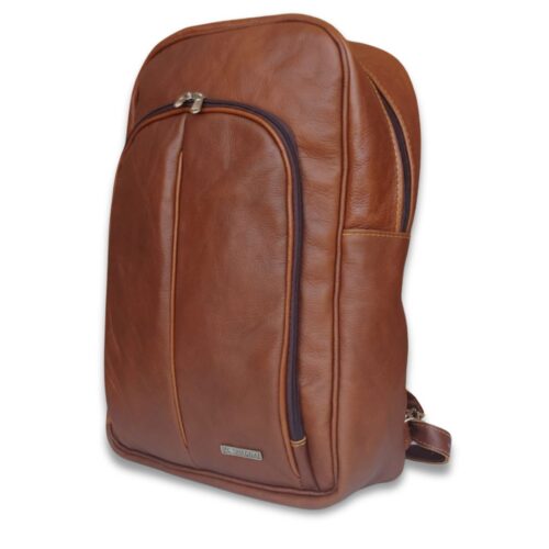 17" genuine leather laptop backpack