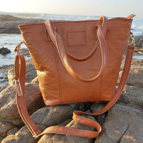 Genuine leather large handbag
