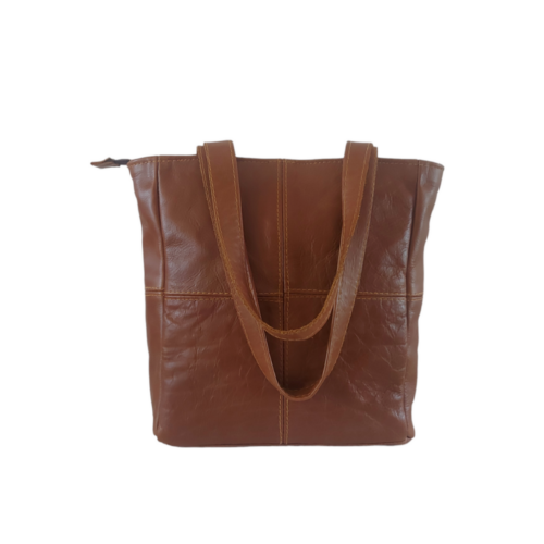 Medium size leather handbag.
