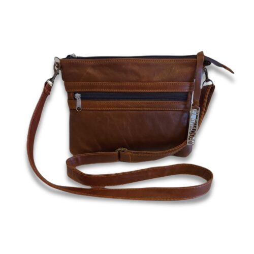 Small genuine leather sling bag.