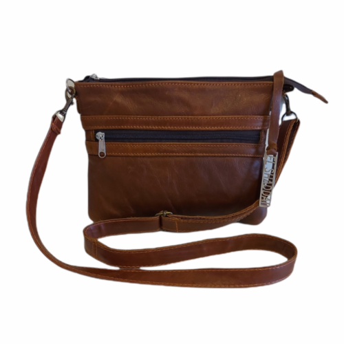 Small genuine leather sling bag.