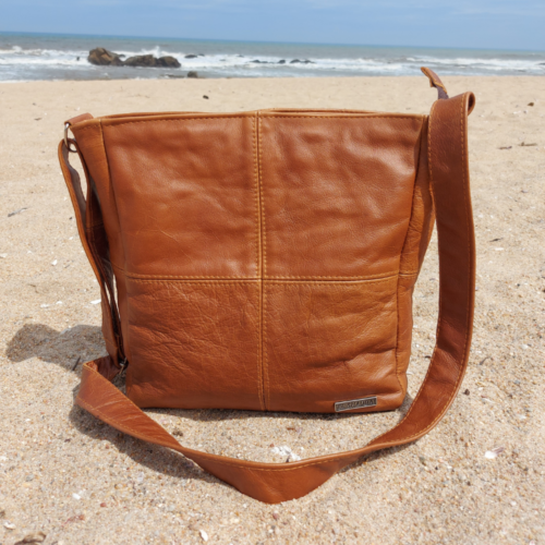 Large sling bag made from genuine leather