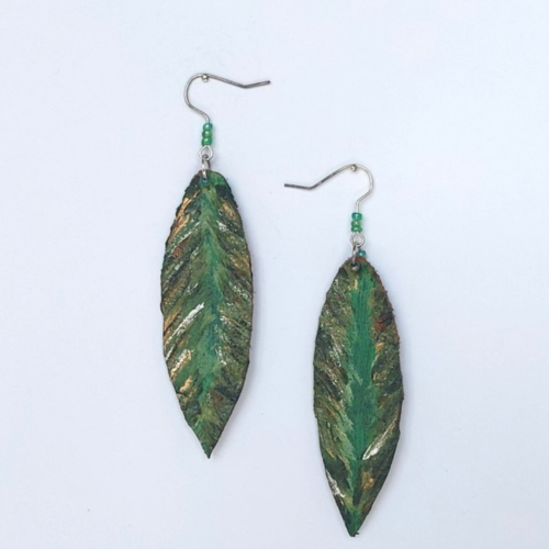 Earrings made from genuine leather.