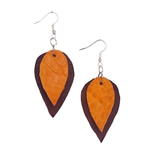 Genuine Leather Earrings - 080