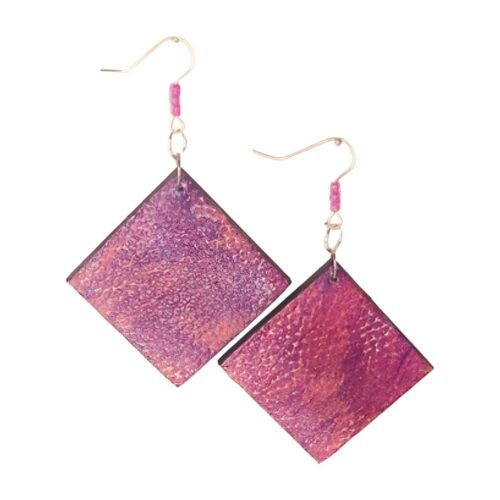 Leather & wood earrings.