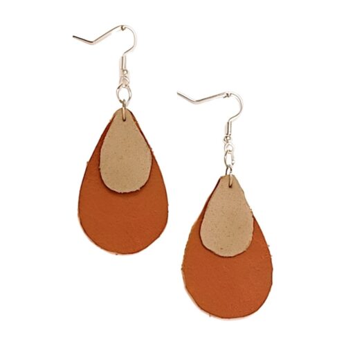 Genuine leather earrings.