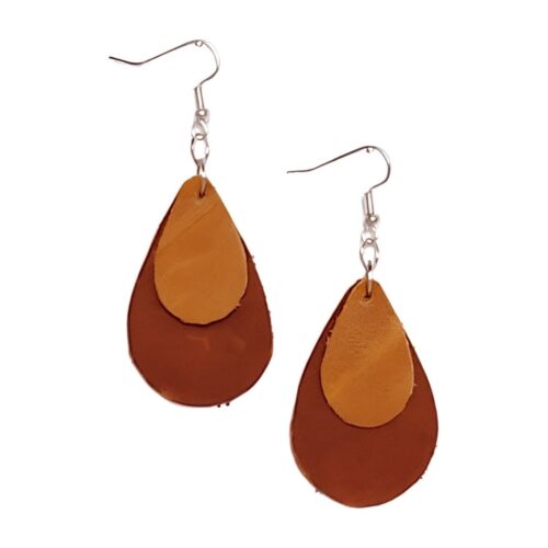 Genuine leather earrings.