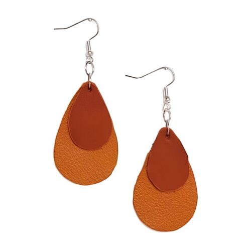 Genuine leather earrings.