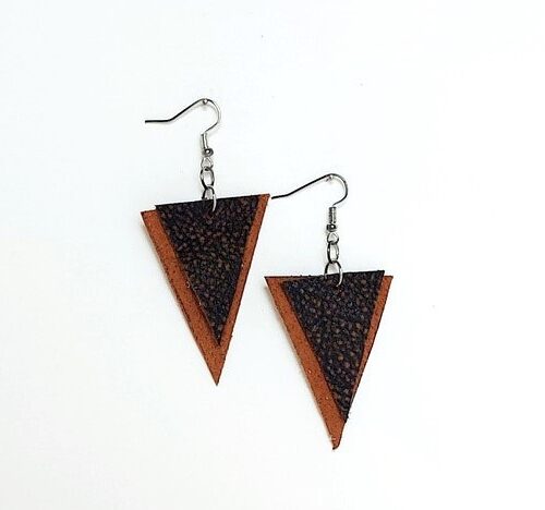 Genuine leather earrings.