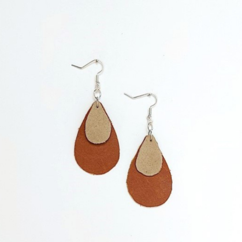 Genuine leather earrings.