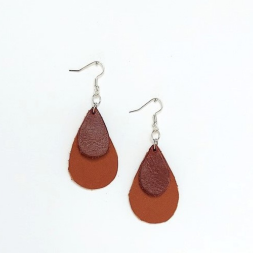 Genuine leather earrings.