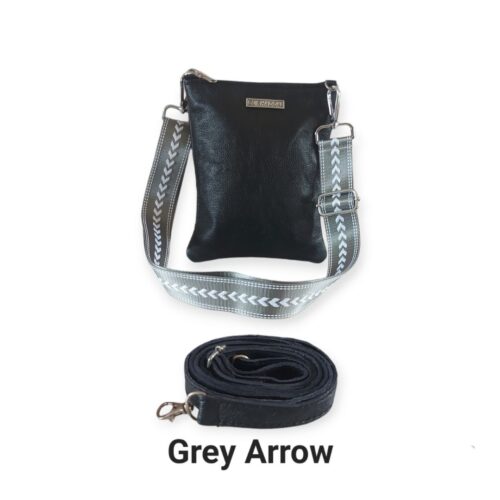 Small vertical sling bag with two interchangeable slings