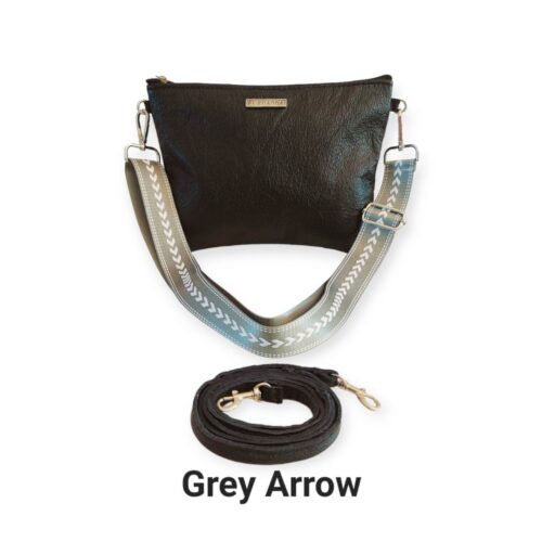 Medium horizontal sling bag wit two interchangeable slings