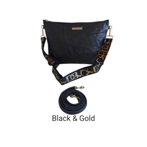 Medium horizontal sling bag wit two interchangeable slings