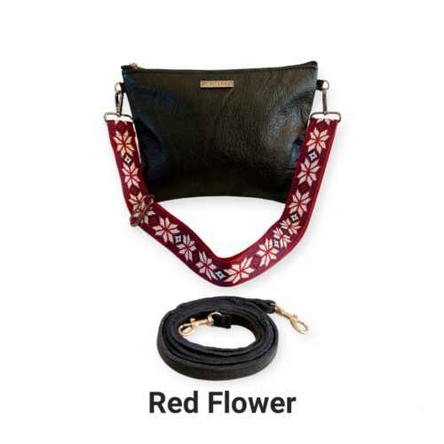 Medium horizontal sling bag wit two interchangeable slings