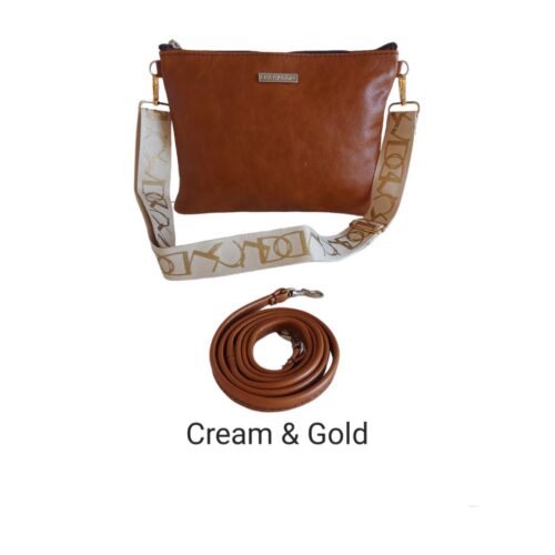 Medium size sling bag with two interchangeable slings