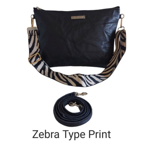 Medium horizontal sling bag wit two interchangeable slings