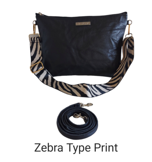 Medium horizontal sling bag wit two interchangeable slings