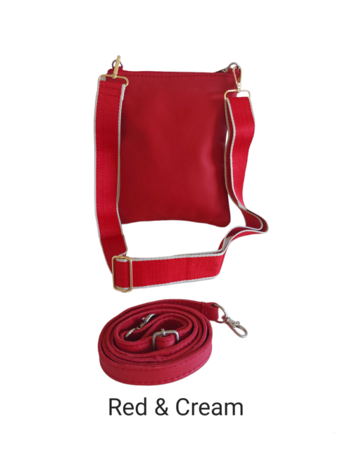 Red & Cream bag strap