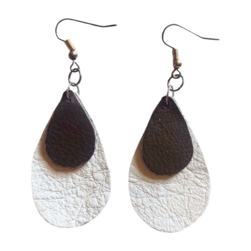 Genuine leather earrings.