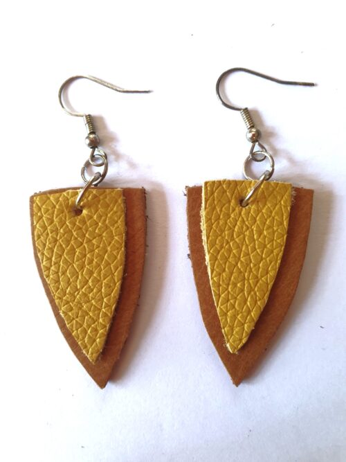 Genuine leather earrings