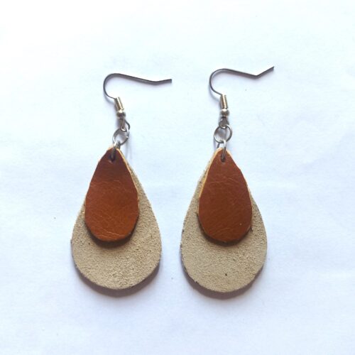 Genuine leather earrings.