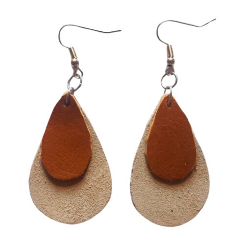 Genuine leather earrings.