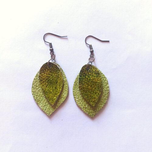 Genuine leather earrings.