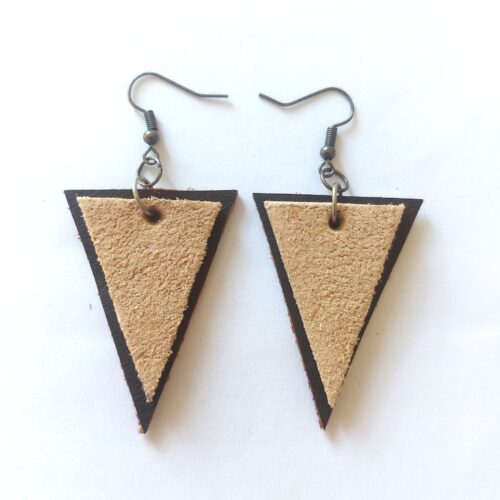 Genuine leather earrings.