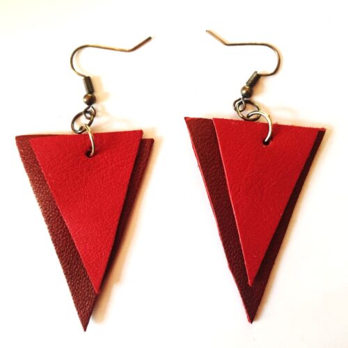 Genuine leather earrings.