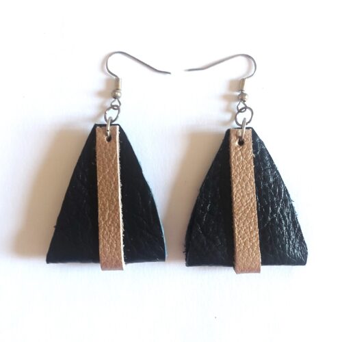 Genuine leather earrings.