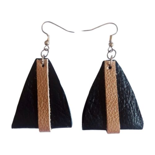 Genuine leather earrings.