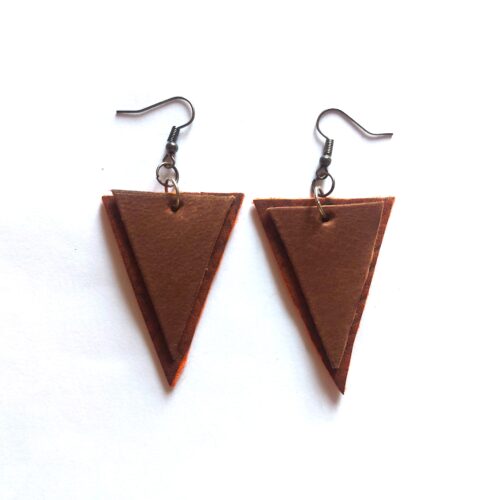 Genuine leather earrings.