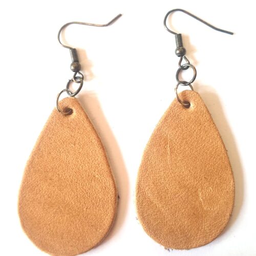 Genuine leather earrings.