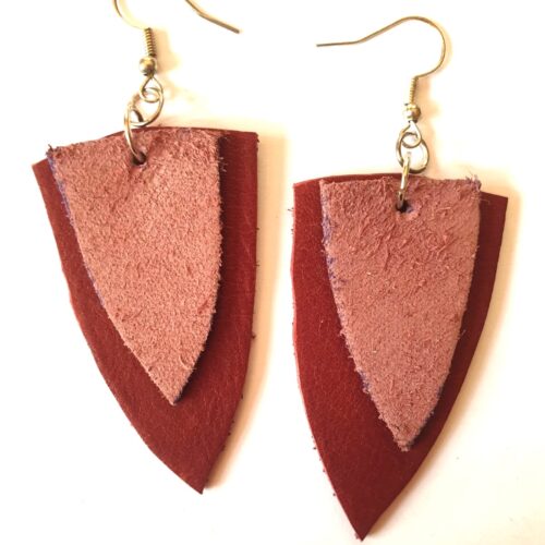 Genuine leather earrings.