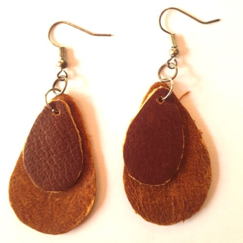 Genuine leather earrings.