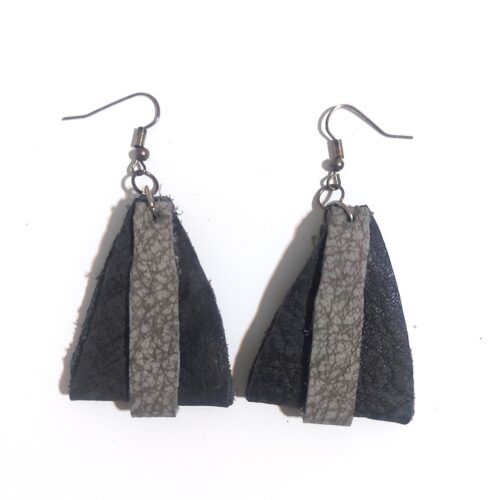 Genuine leather earrings.