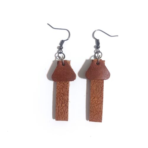 Genuine leather earrings.