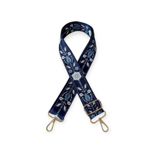 Blue flower bag strap
