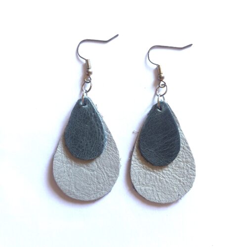 Genuine leather earrings.