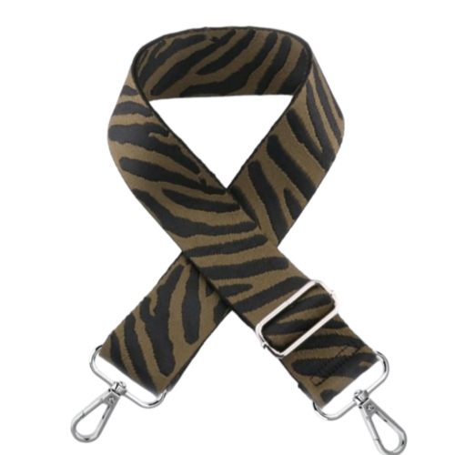 zebra khaki bag strap