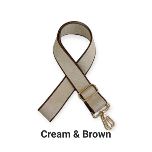 Cream & brown bag strap