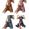 Cream & black Wrap dress