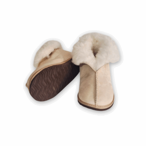 Sheep Wool Leather Slippers - Unisex - Image 4