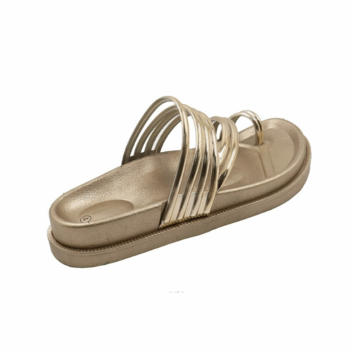 Ladies Multi Strap Slide Gold - Image 2
