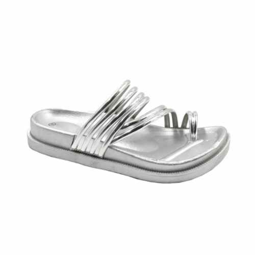 Ladies Multi Strap Slide Silver