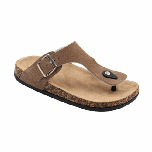 Ladies Thong Push In Sandal Taupe