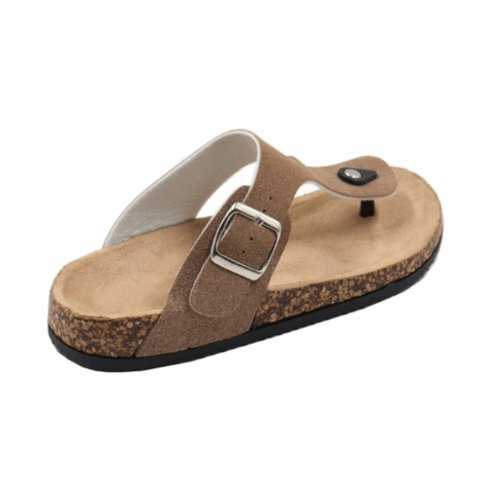 Ladies Thong Push In Sandal Taupe - Image 2